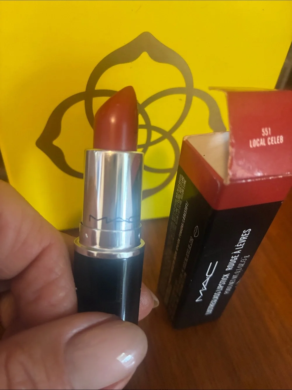 MAC Cosmetics Lustreglass Lipstick 551 Local Celeb - Warm Brick Red